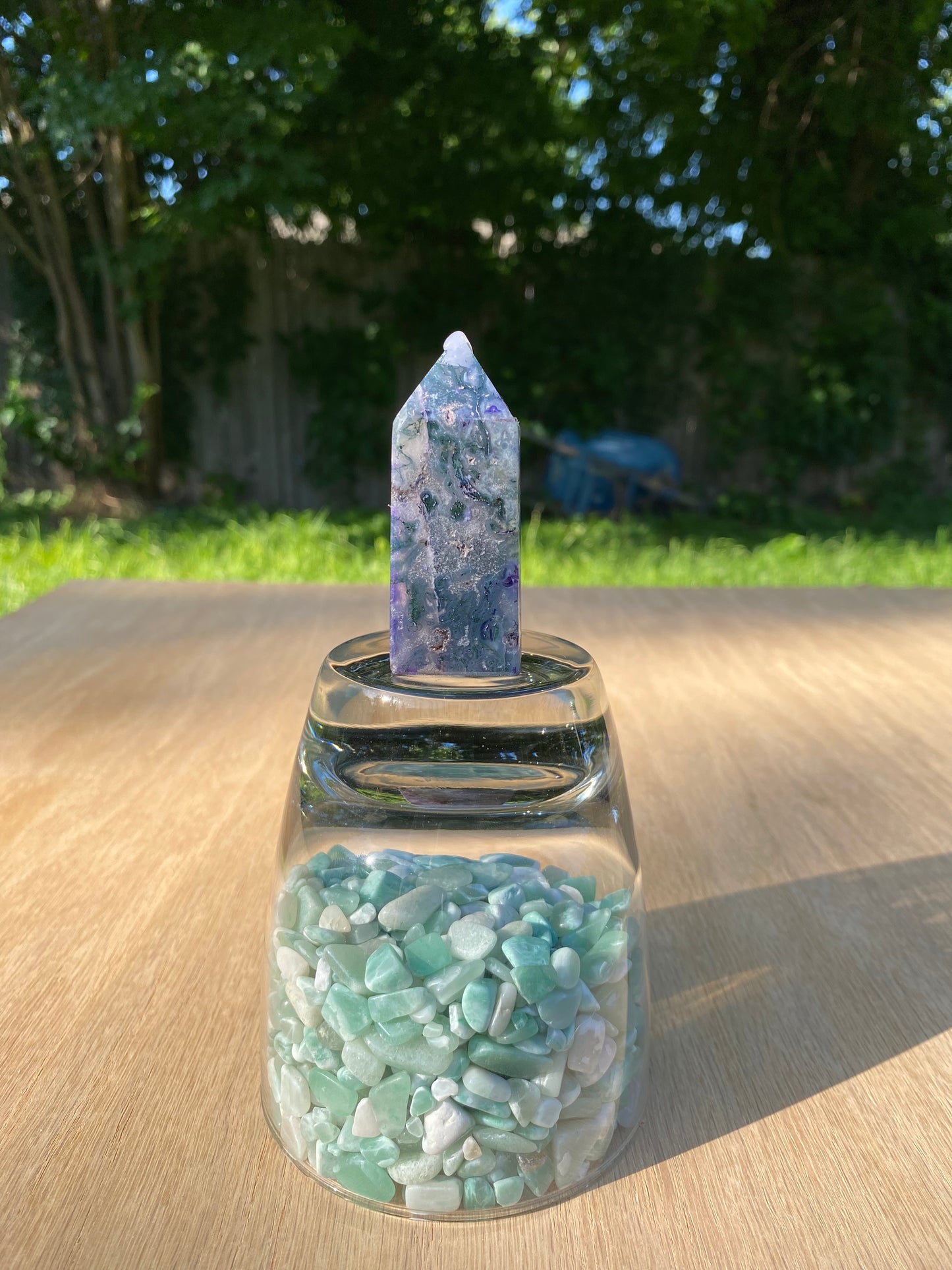 Purple Moss Agate Tower (dyed)