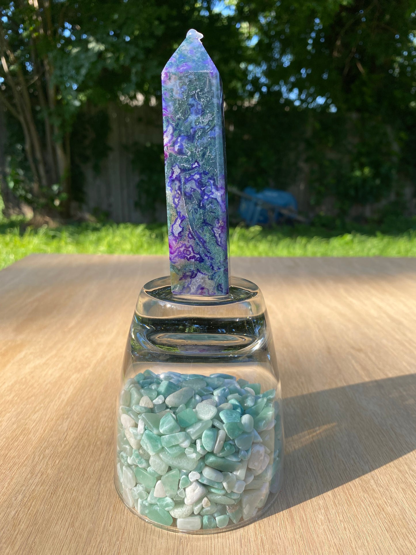 Purple Moss Agate Tower (dyed)