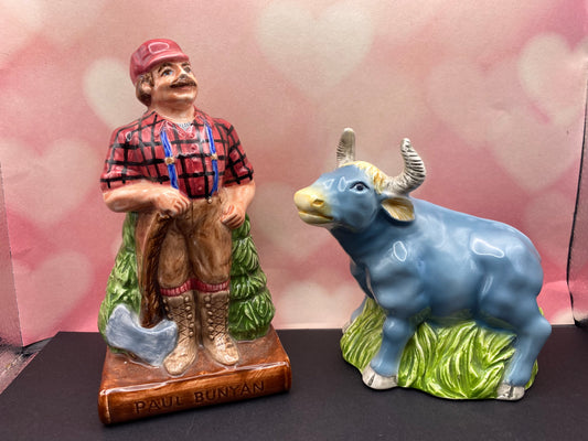 Fitz & Floyd - Paul Bunyan & Babe the Blue Ox