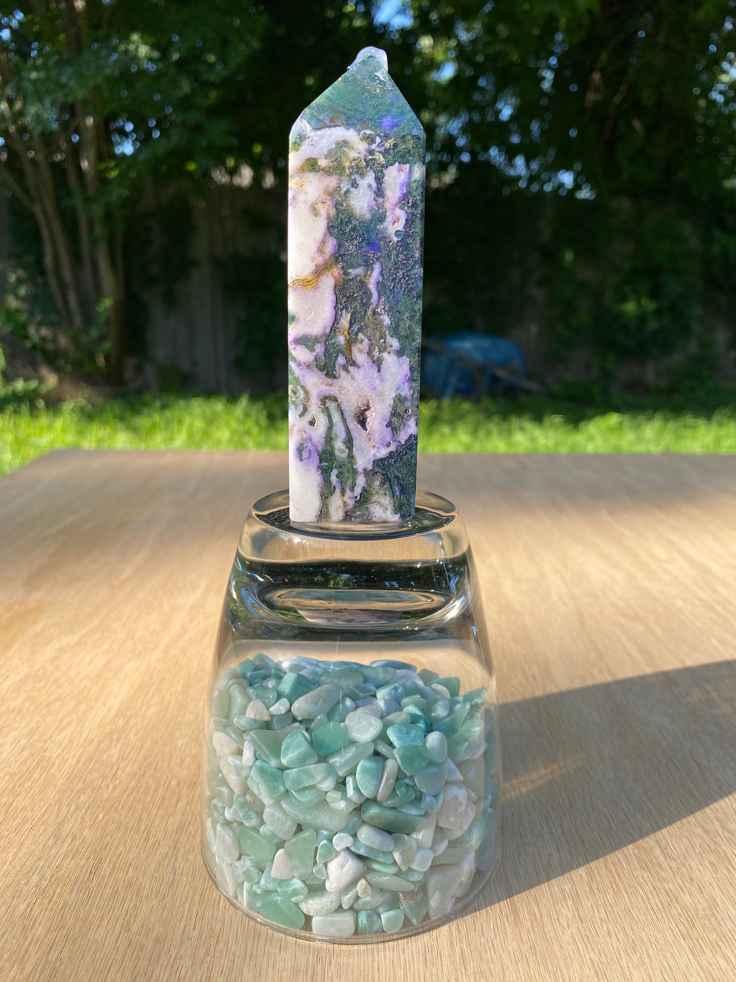 Purple Moss Agate Tower (dyed)