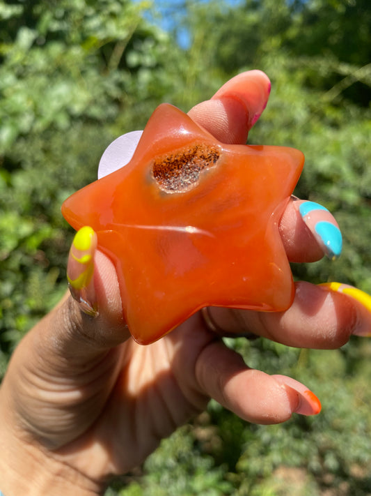 Carnelian druzy star