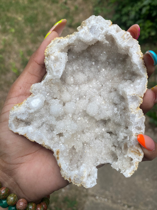 White agate geode