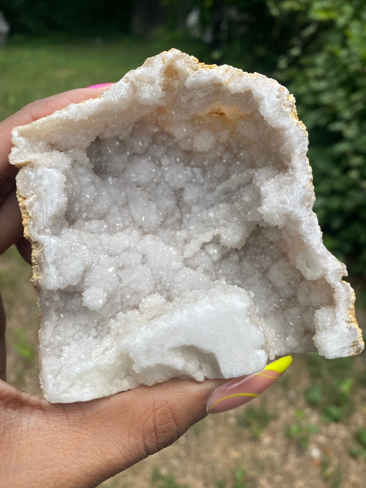 White agate geode