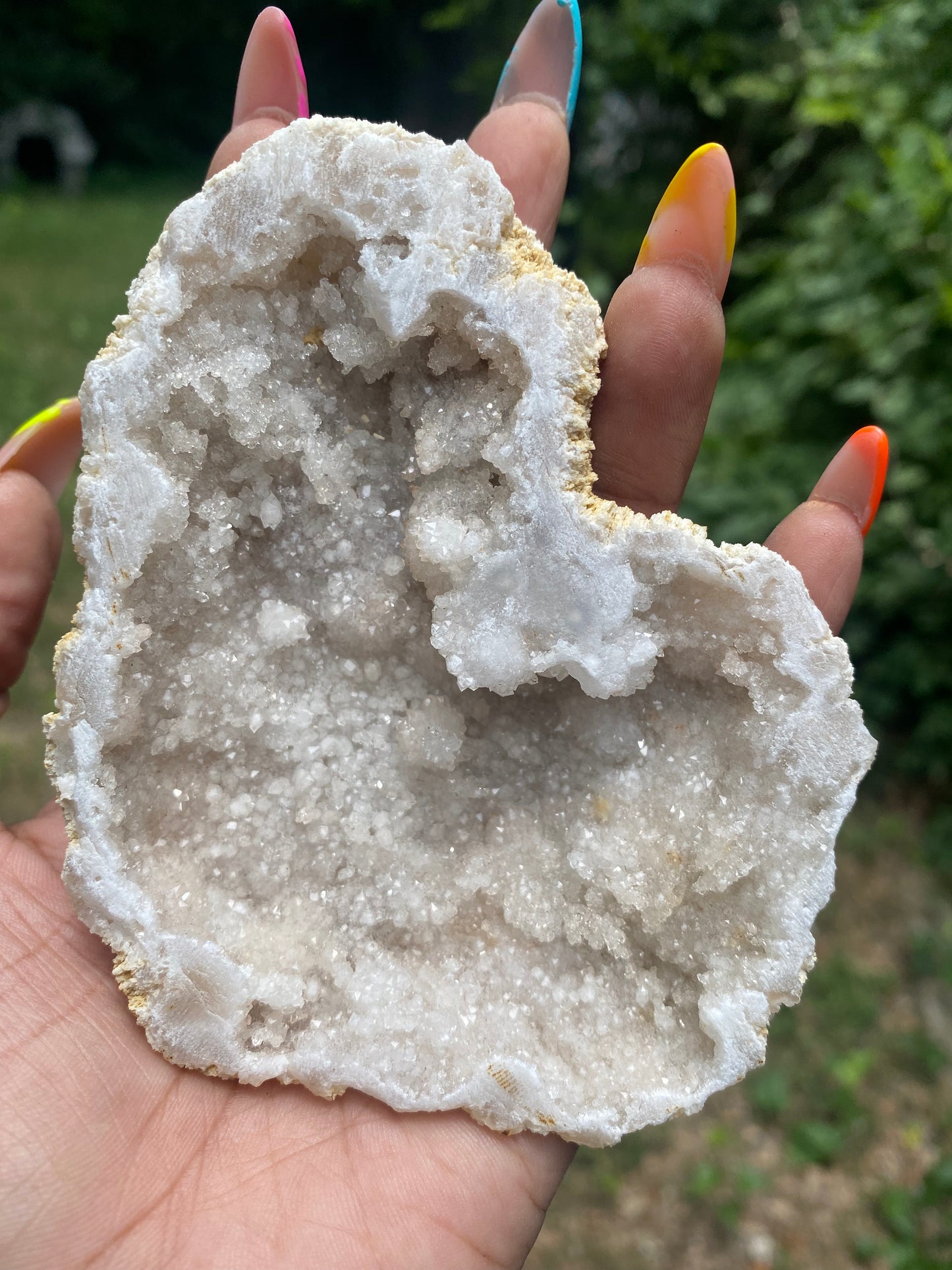 White agate geode