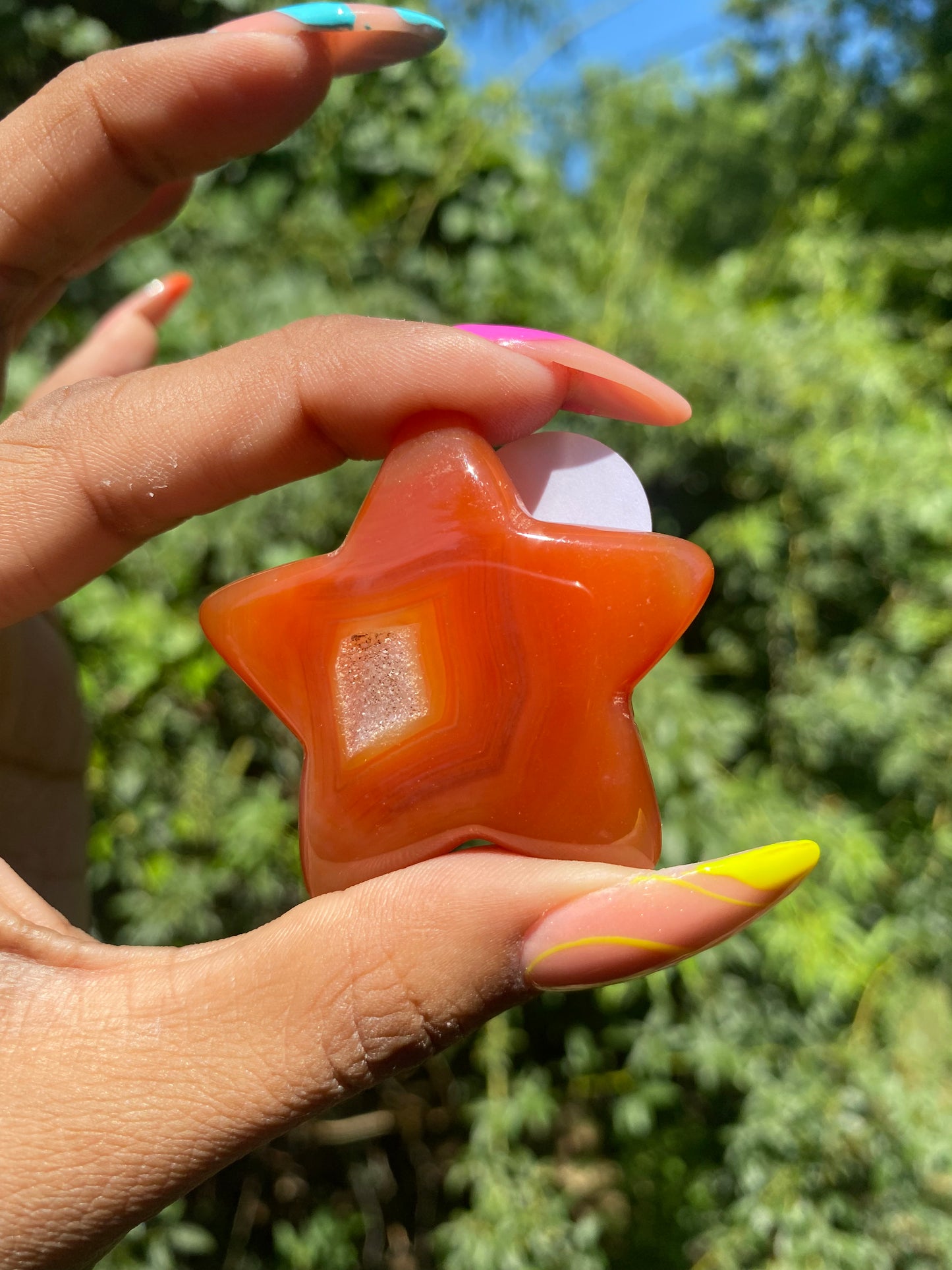 Carnelian druzy star