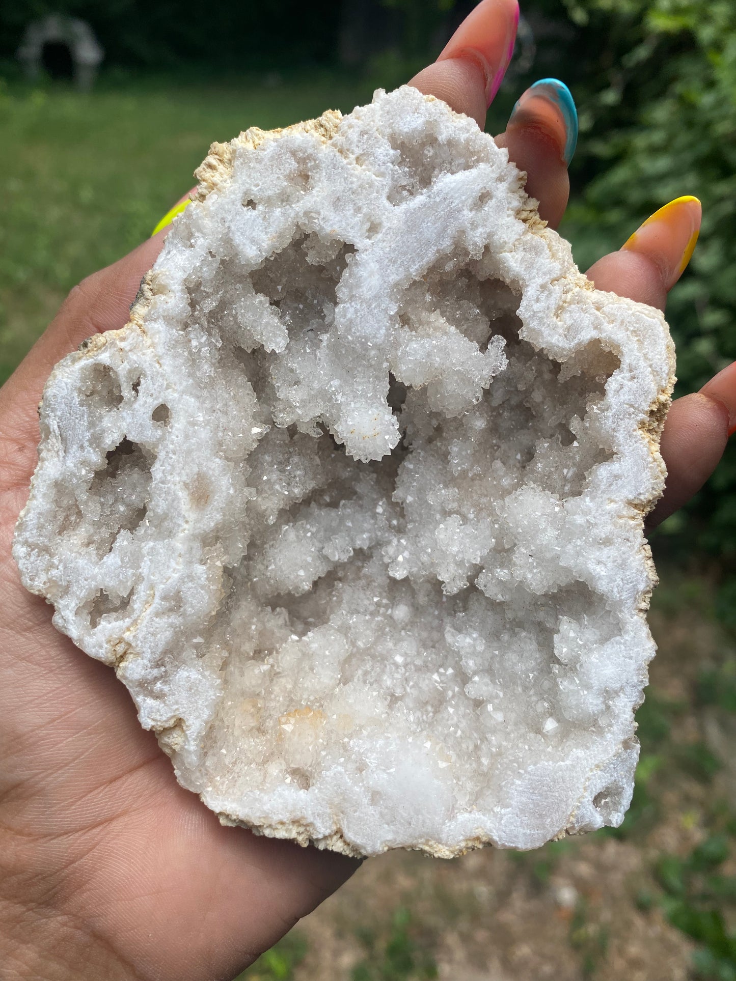 White agate geode